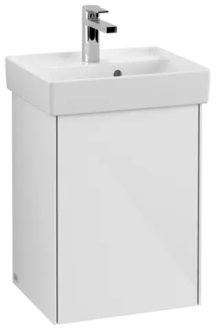 Villeroy & Boch Waschtischunterschrank mit Tür „Collaro“ 410 × 546 × 344 mm Glossy White, für Becken mittig, Anschlag links, ohne Beleuchtung