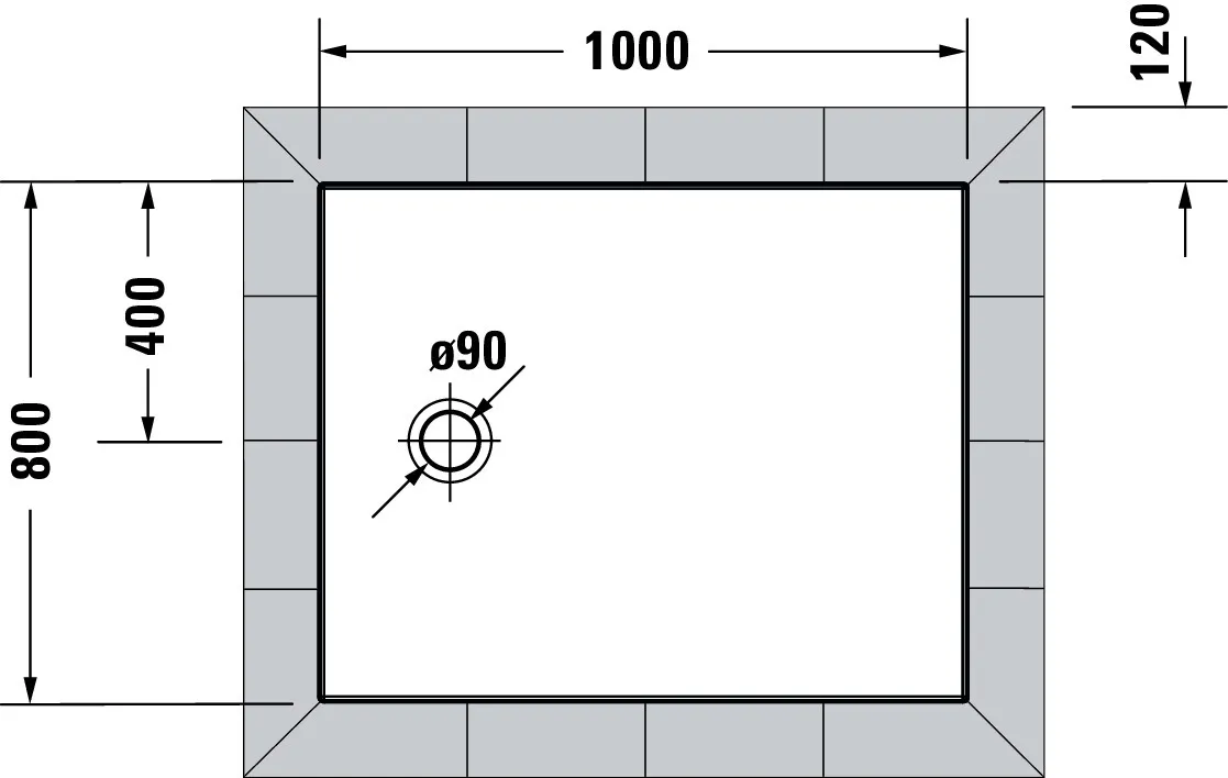 Duravit rechteck Duschwanne „Tempano“ 100 × 80 cm
