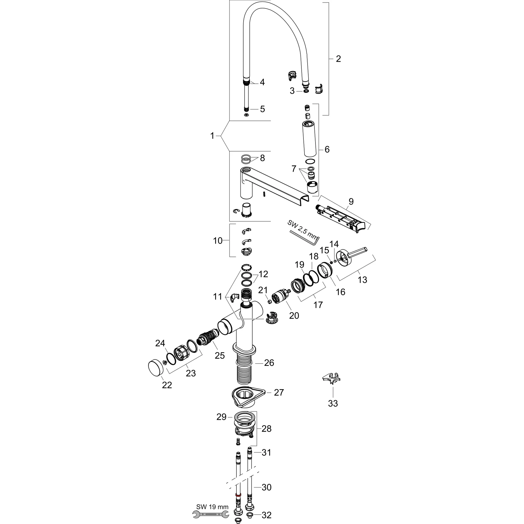 Hansgrohe Talis Select M54 PowderSpray Einhebel-Küchenmischer Semi-Pro, 3jet, Chrom