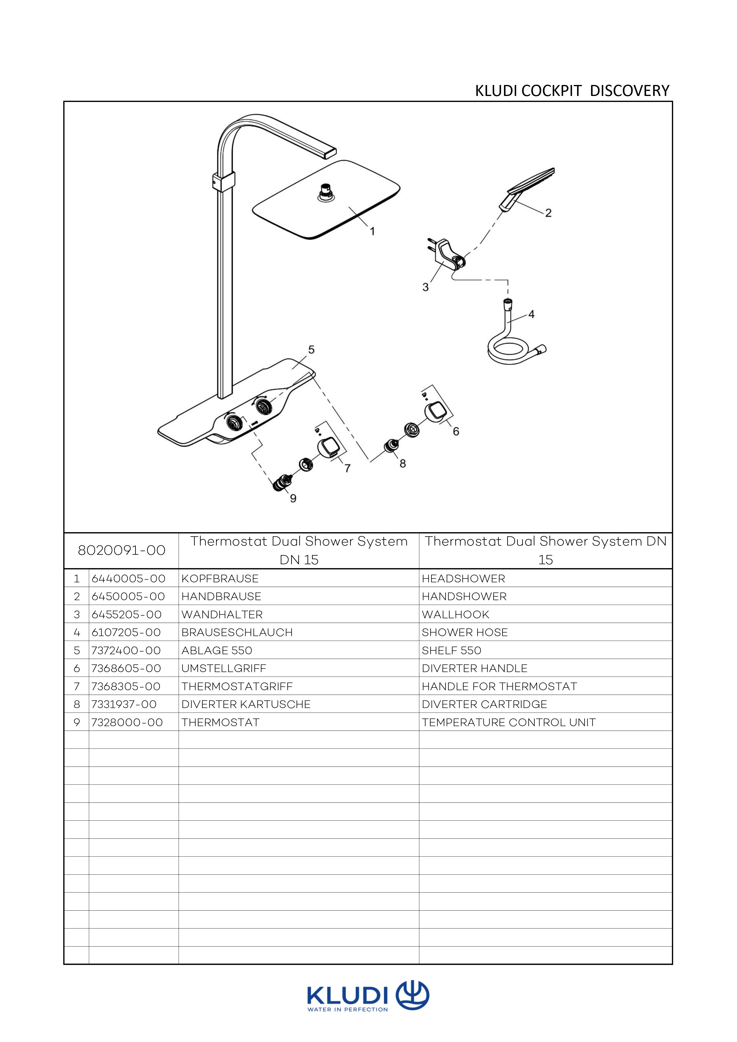 COCKPIT Discovery Thermostat Dual Shower System chrom