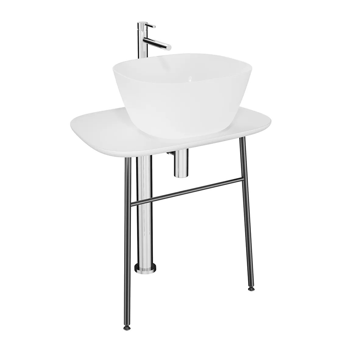 Plural Waschtischunterbau flach freistehend Höhe 66 cm Edelweiß Plural Waschtischunterbau flach freistehend Höhe 66 cm Edelweiß