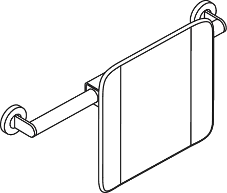 Mobile Rückenstütze (BS), T:150 Wandmontage (A), chrom signalweiß Mobile Rückenstütze (BS), T:150 Wandmontage (A), chrom signalweiß