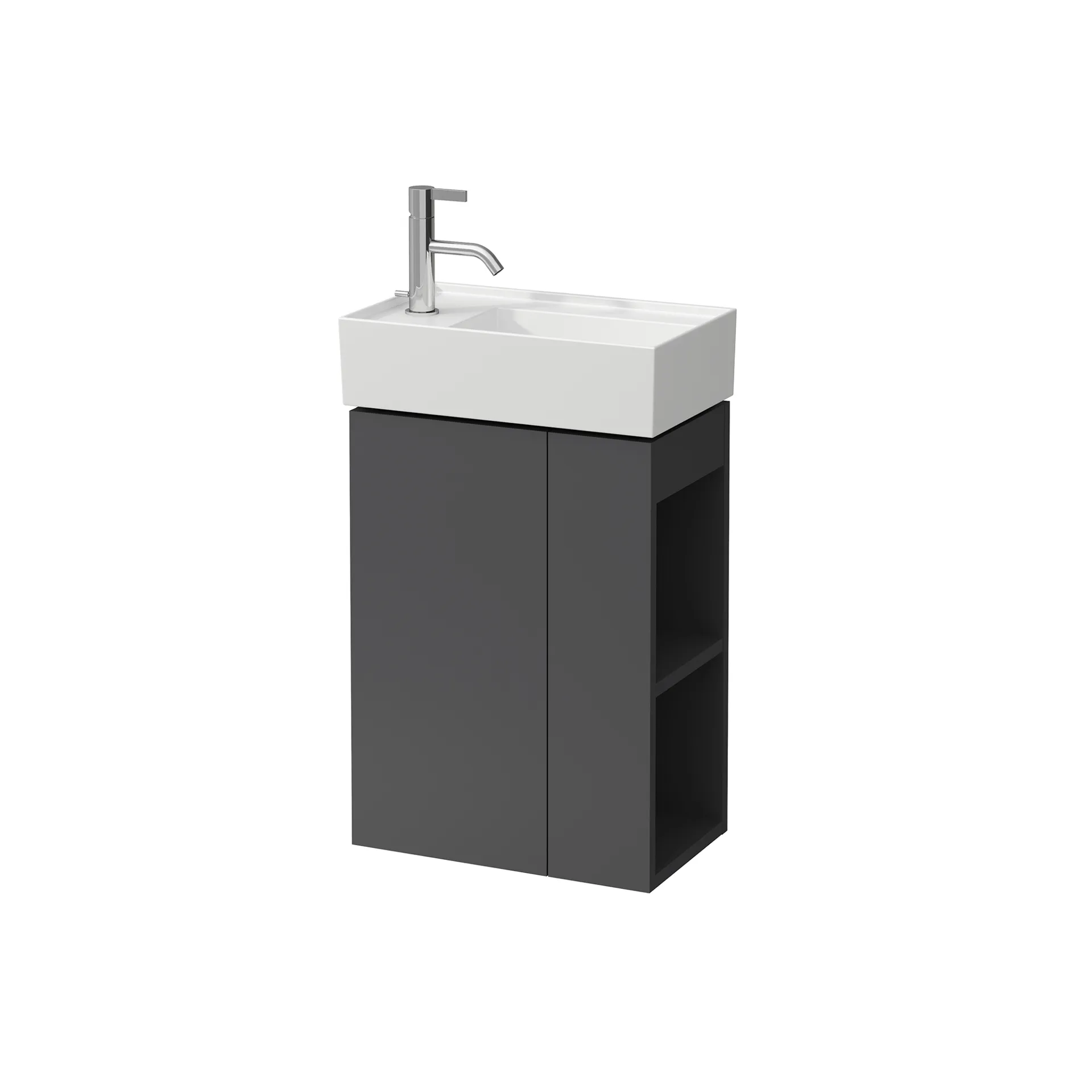 Laufen Waschtischunterbau „Kartell“ 270 × 600 × 440 mm Schiefergrau, Anschlag links Laufen Waschtischunterbau „Kartell“ 270 × 600 × 440 mm Schiefergrau, Anschlag links