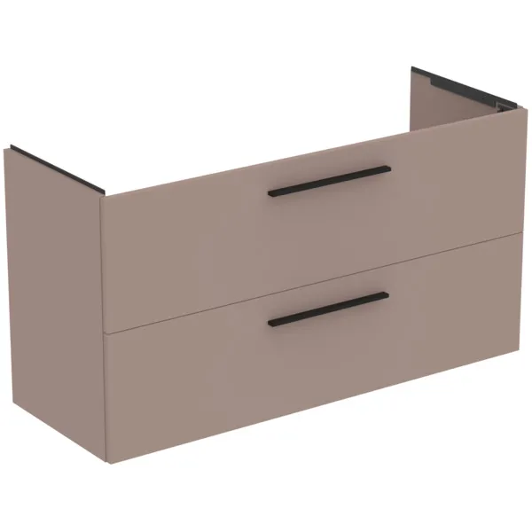Möbelpaket i.life A mit Waschtisch 120cm und Unterschrank mit schwarzem Griff Weiß matt
