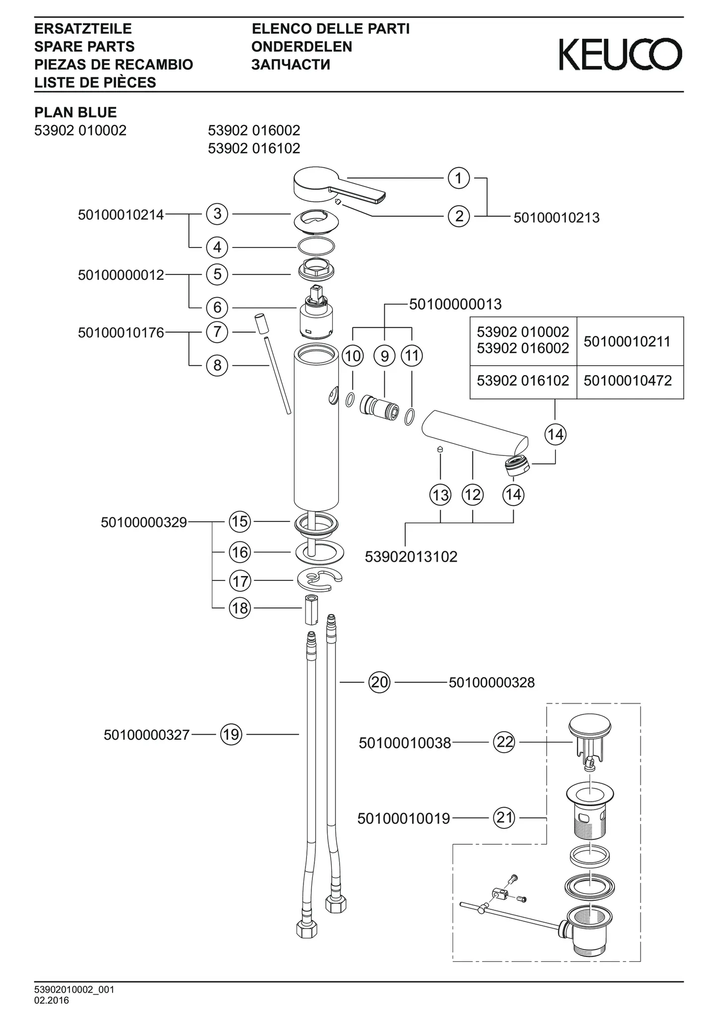 Plan blue 53902170002 Einhebel-Waschtischmischer 130 mit Zugstangen-Ablaufgarnitur Aluminium-finish Plan blue 53902170002 Einhebel-Waschtischmischer 130 mit Zugstangen-Ablaufgarnitur Aluminium-finish