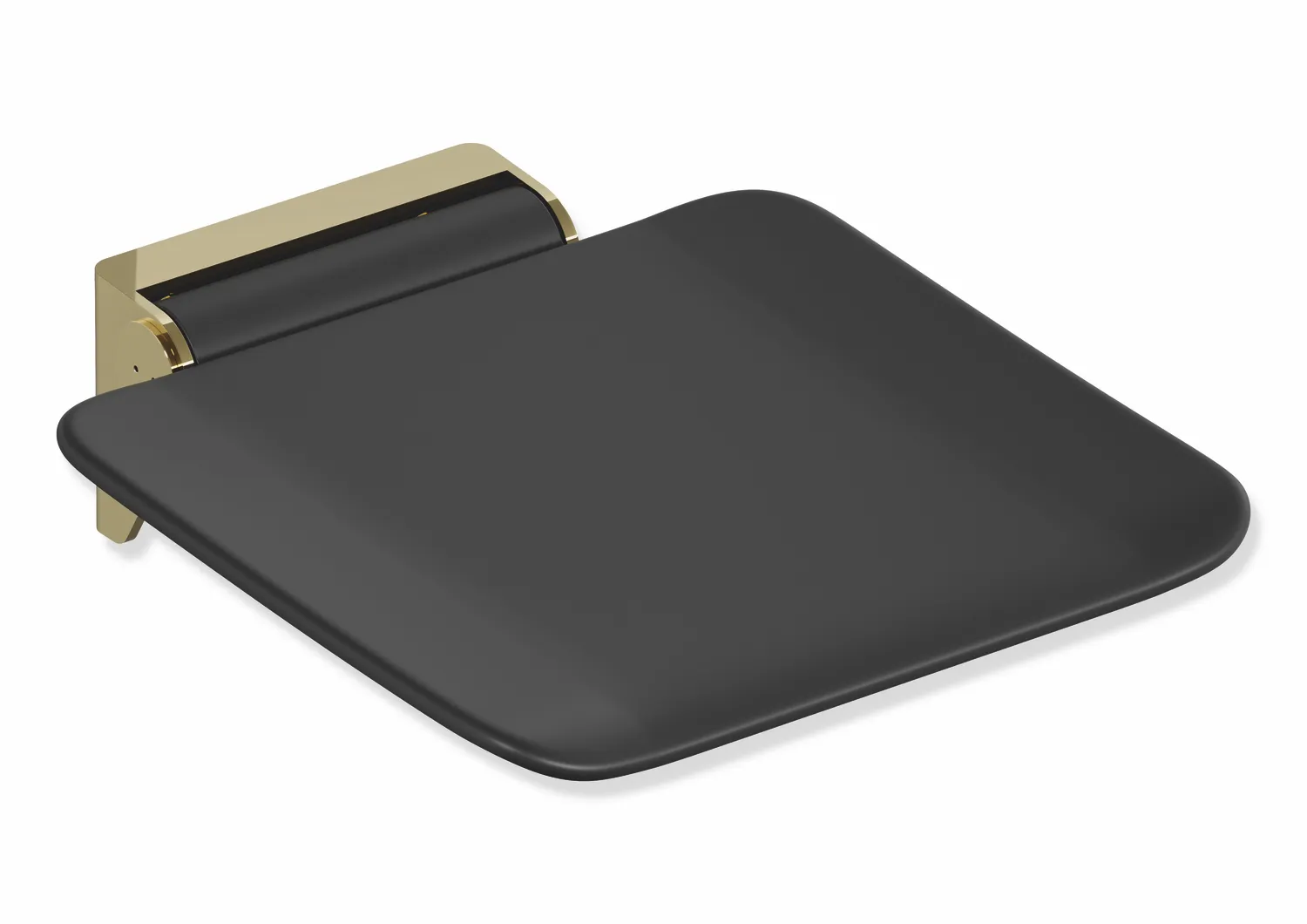 Klappsitz des Systems 900, Wandkonsole aus Edelstahl, PVD, Sitzfläche aus strukturiertem Kunststoff, schwarz, Sitzfläche 350 mm breit, 340 mm tief, in Farbe CK (Messing glänzend) Klappsitz des Systems 900, Wandkonsole aus Edelstahl, PVD, Sitzfläche aus strukturiertem Kunststoff, schwarz, Sitzfläche 350 mm breit, 340 mm tief, in Farbe CK (Messing glänzend)