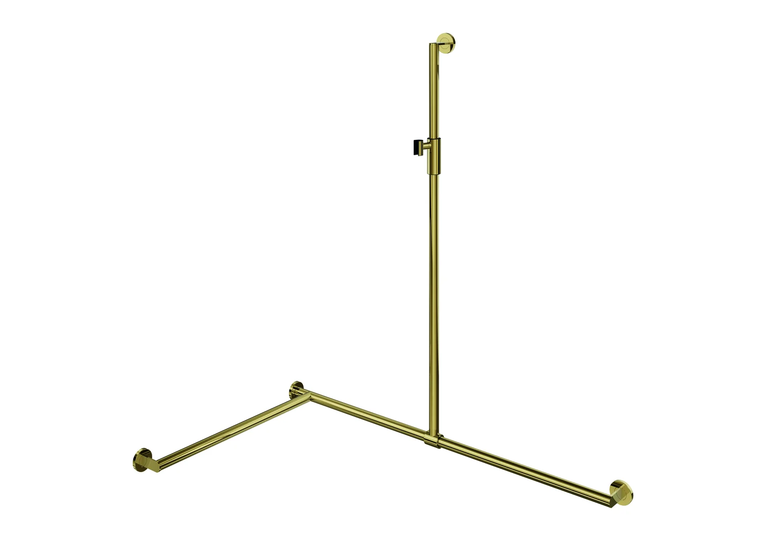 HEWI Duschhandlauf System 900, Edelstahl PVD Gold glänzend, verschiebbarer Brausehalter, Längen: 1250 mm (senkrecht), 1185 mm & 765 mm (waagerecht), Durchmesser 32 mm, Ausführung links HEWI Duschhandlauf System 900, Edelstahl PVD Gold glänzend, verschiebbarer Brausehalter, Längen: 1250 mm (senkrecht), 1185 mm & 765 mm (waagerecht), Durchmesser 32 mm, Ausführung links