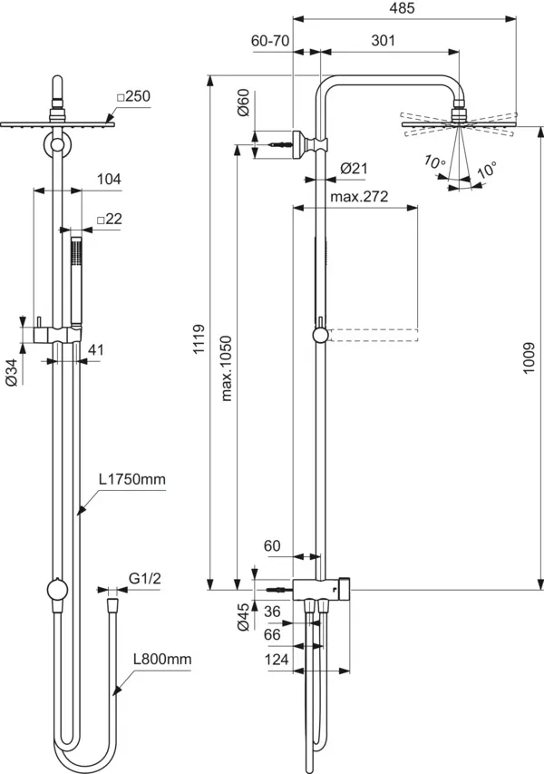 Ideal Standard Duschsystem „Ceratwist T25 M“ Ideal Standard Duschsystem „Ceratwist T25 M“