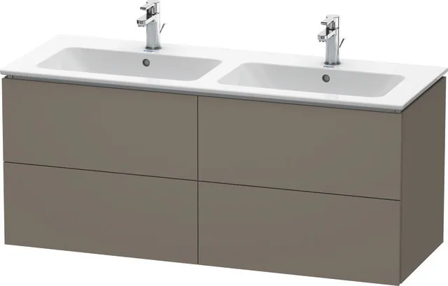Duravit Waschtischunterschrank wandhängend „L-Cube“ 129 × 55 × 48,1 cm Flannel Grey Seidenmatt Duravit Waschtischunterschrank wandhängend „L-Cube“ 129 × 55 × 48,1 cm Flannel Grey Seidenmatt