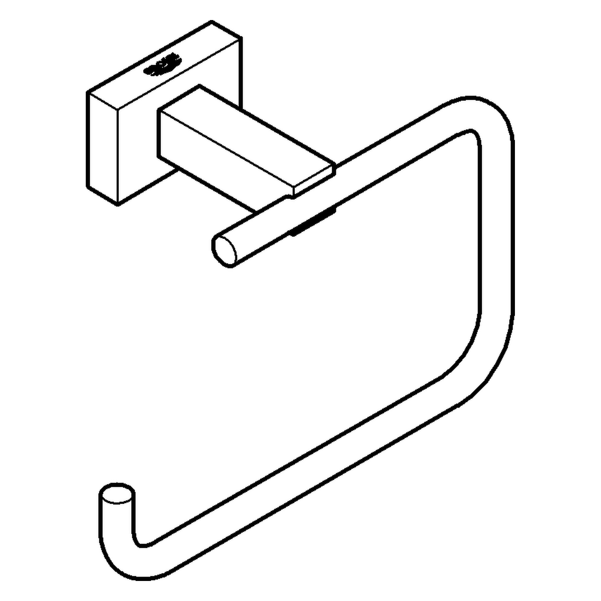 WC-Papierhalter Essentials Cube 40507_1, ohne Deckel, chrom