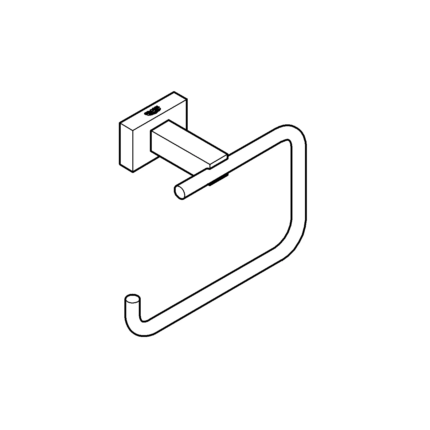 WC-Papierhalter Essentials Cube 40507_1, ohne Deckel, chrom WC-Papierhalter Essentials Cube 40507_1, ohne Deckel, chrom