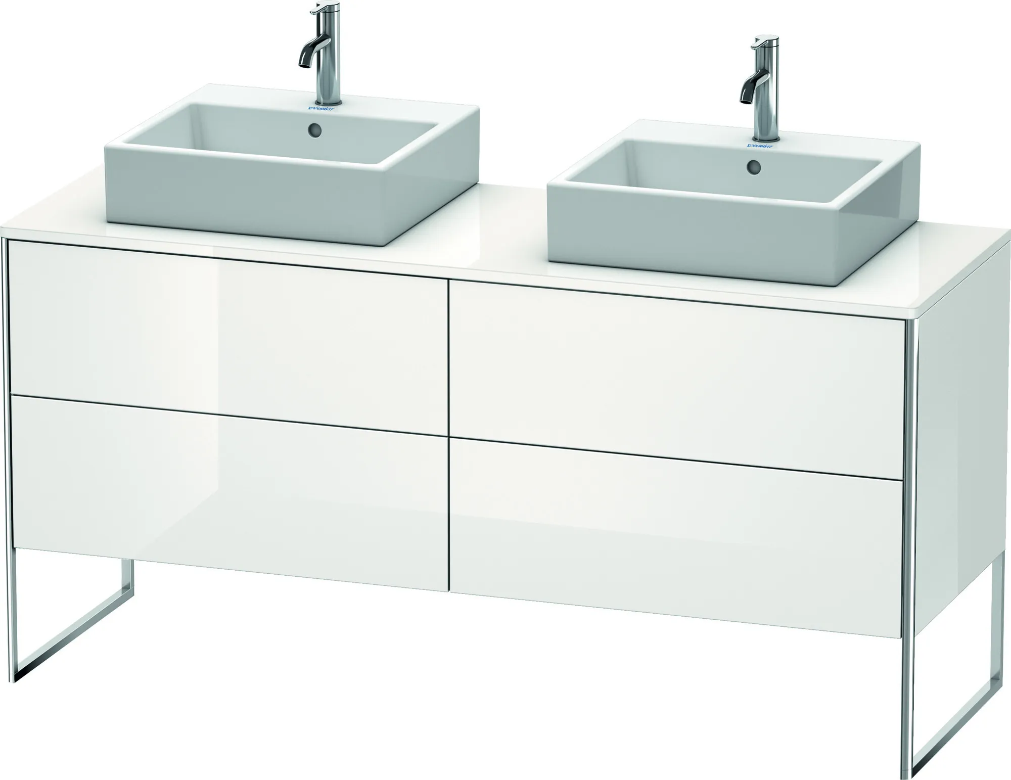 Duravit Waschtischunterschrank bodenstehend „XSquare“ 160 × 77,8 × 54,8 cm Weiß Hochglanz