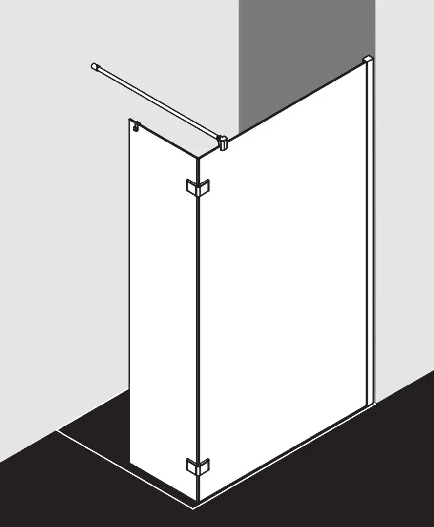 Kermi Duschdesign MENA, WALK-IN Wall mit Festfeld im Winkel, Anschlag rechts, 2000x900 mm Kermi Duschdesign MENA, WALK-IN Wall mit Festfeld im Winkel, Anschlag rechts, 2000x900 mm