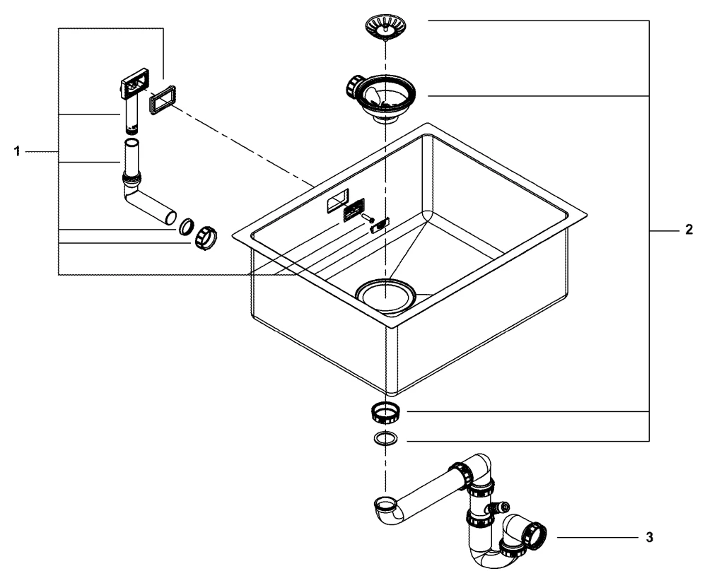 Grohe K700U Edelstahlspüle Unterbau Grohe K700U Edelstahlspüle Unterbau