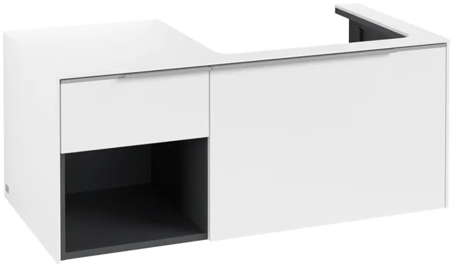 Villeroy & Boch Waschtischunterschrank mit Regalelement „Subway 3.0“ für Schrankwaschtisch 1001 × 423 × 516 mm Pure White, für Becken rechts