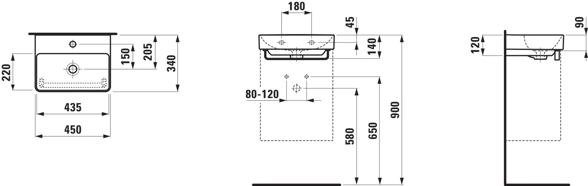 Pro X HWB 81586.1, 1HL mÜL 450x340, weiß
