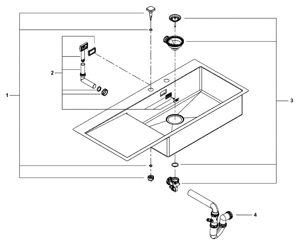 Grohe K1000 Edelstahlspüle mit Abtropffläche Grohe K1000 Edelstahlspüle mit Abtropffläche