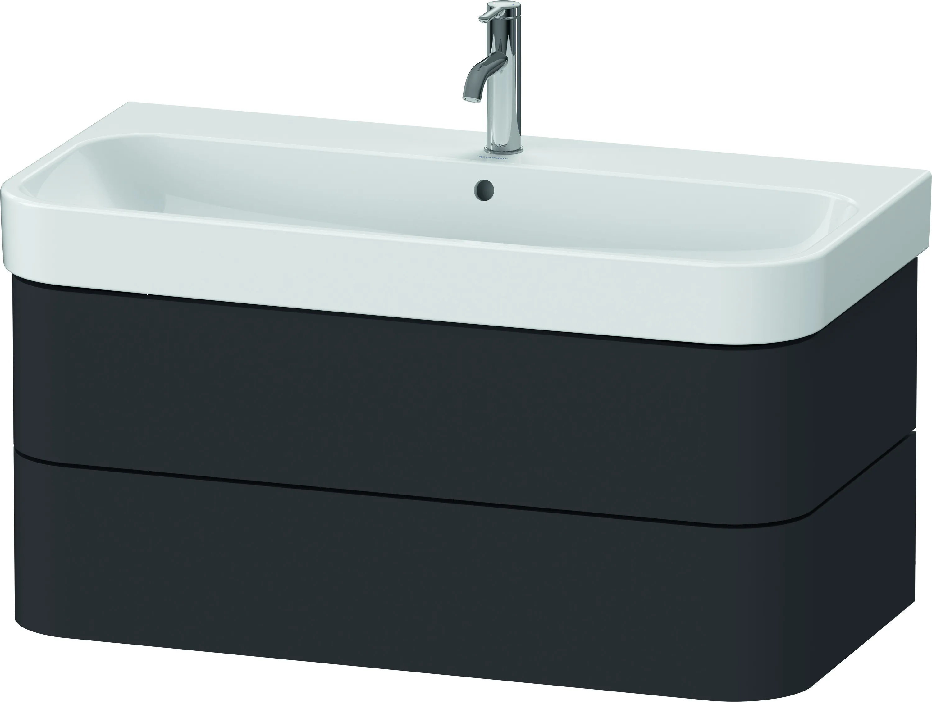 Duravit Waschtischunterschrank wandhängend „Happy D.2 Plus“ 97,5 × 41,5 × 49 cm Graphit Supermatt Duravit Waschtischunterschrank wandhängend „Happy D.2 Plus“ 97,5 × 41,5 × 49 cm Graphit Supermatt