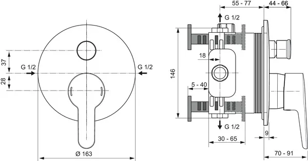 Ideal Standard Ceraplus Armaturen Unterputz Bausatz 2 Rosette 163mm Chrom Ideal Standard Ceraplus Armaturen Unterputz Bausatz 2 Rosette 163mm Chrom