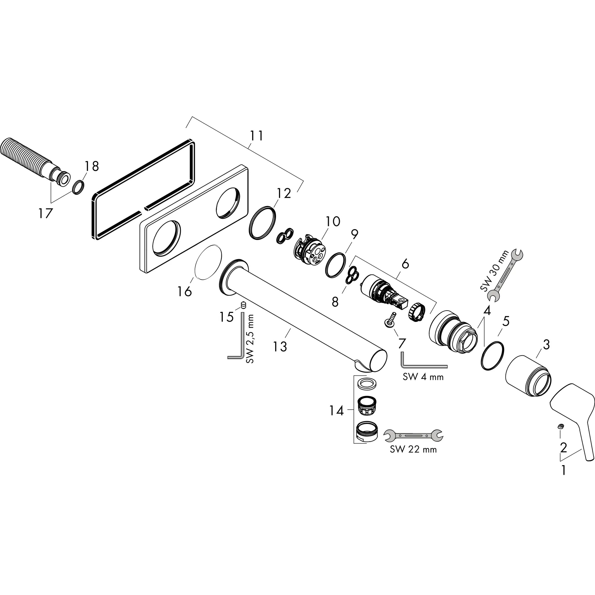 2-Loch Waschtischmischer Unterputz Talis S F-Set langer Auslauf chrom 2-Loch Waschtischmischer Unterputz Talis S F-Set langer Auslauf chrom