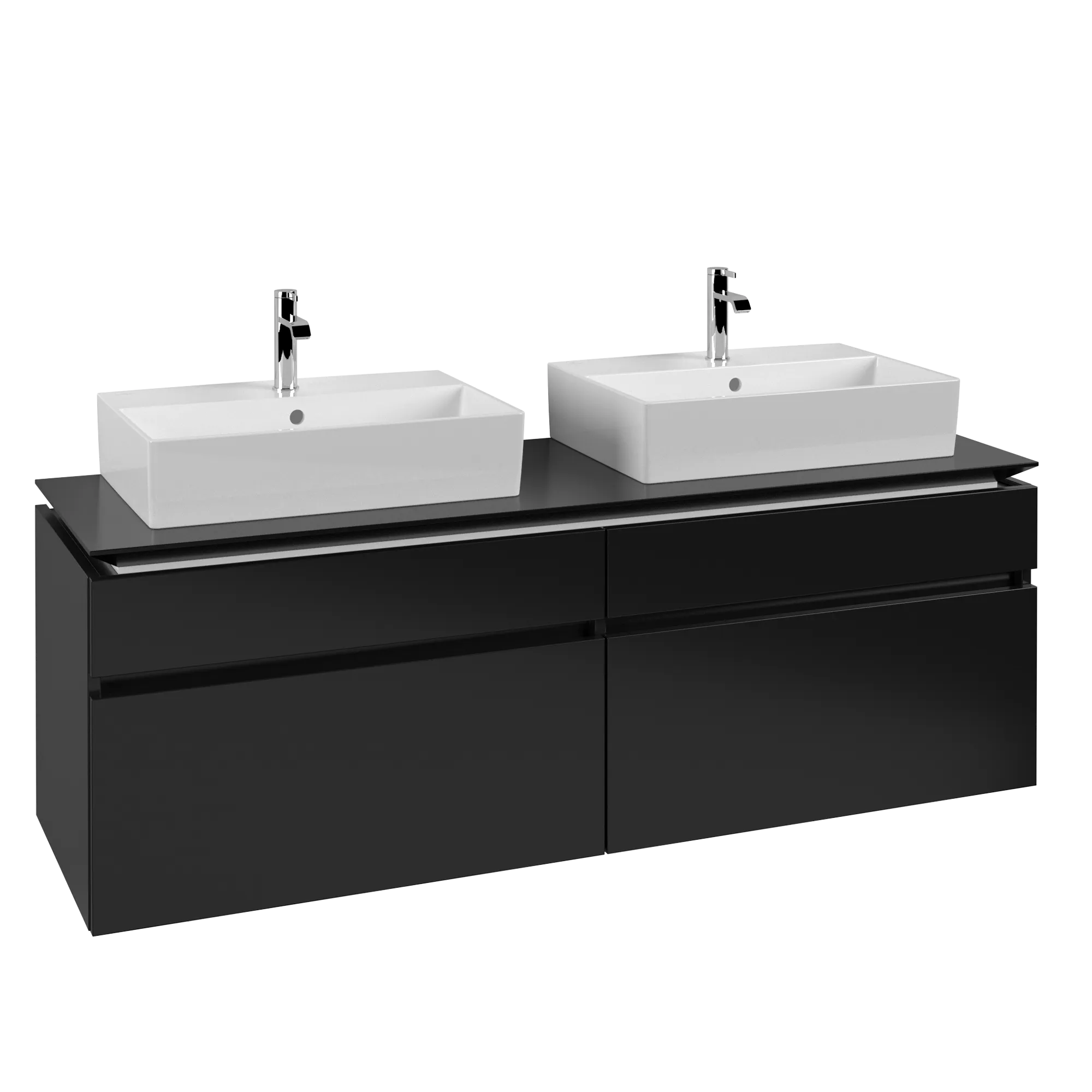 Villeroy & Boch Waschtischunterschrank „Legato“ für Schrankwaschtisch 1600 × 550 × 500 mm Black Matt Lacquer, für links und rechts