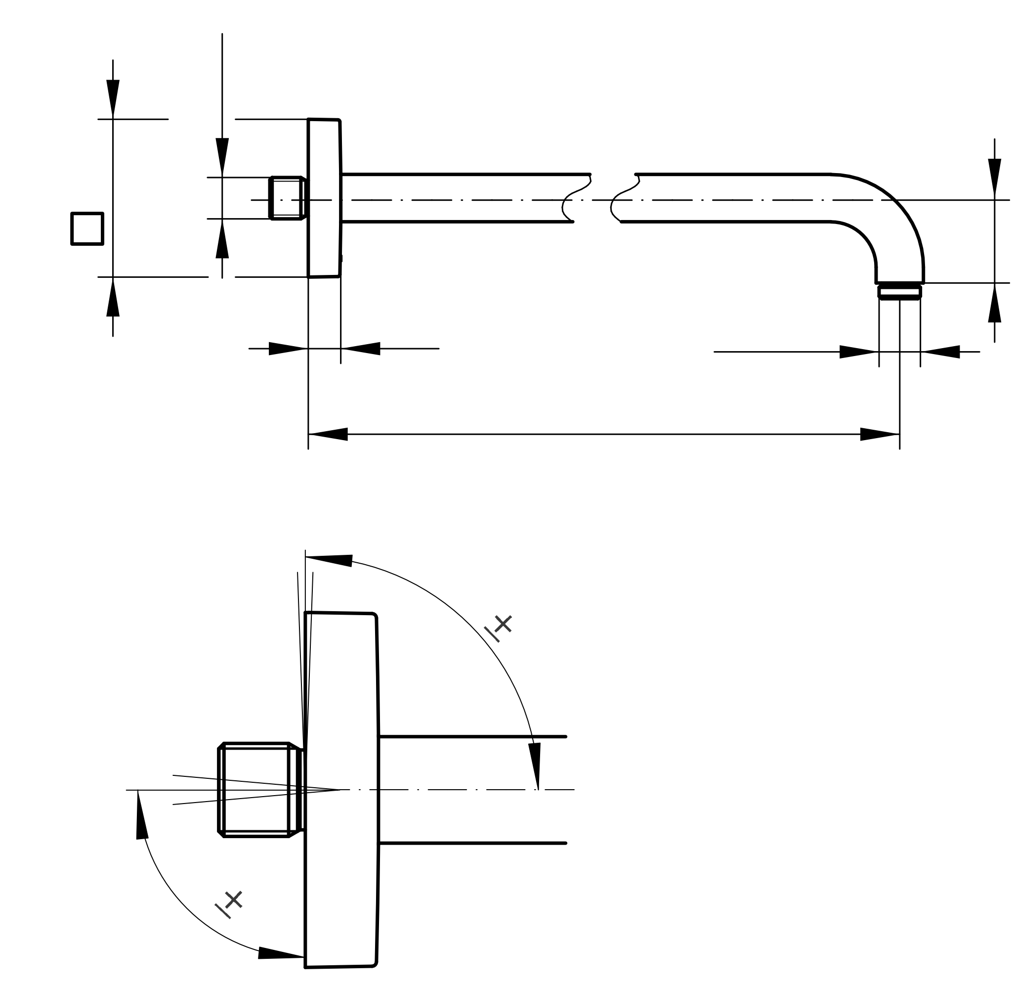 Brausen und Brausezubehör Brausearm Wandanschluss Ausladung 450 mm Titanschwarz gebürstet
