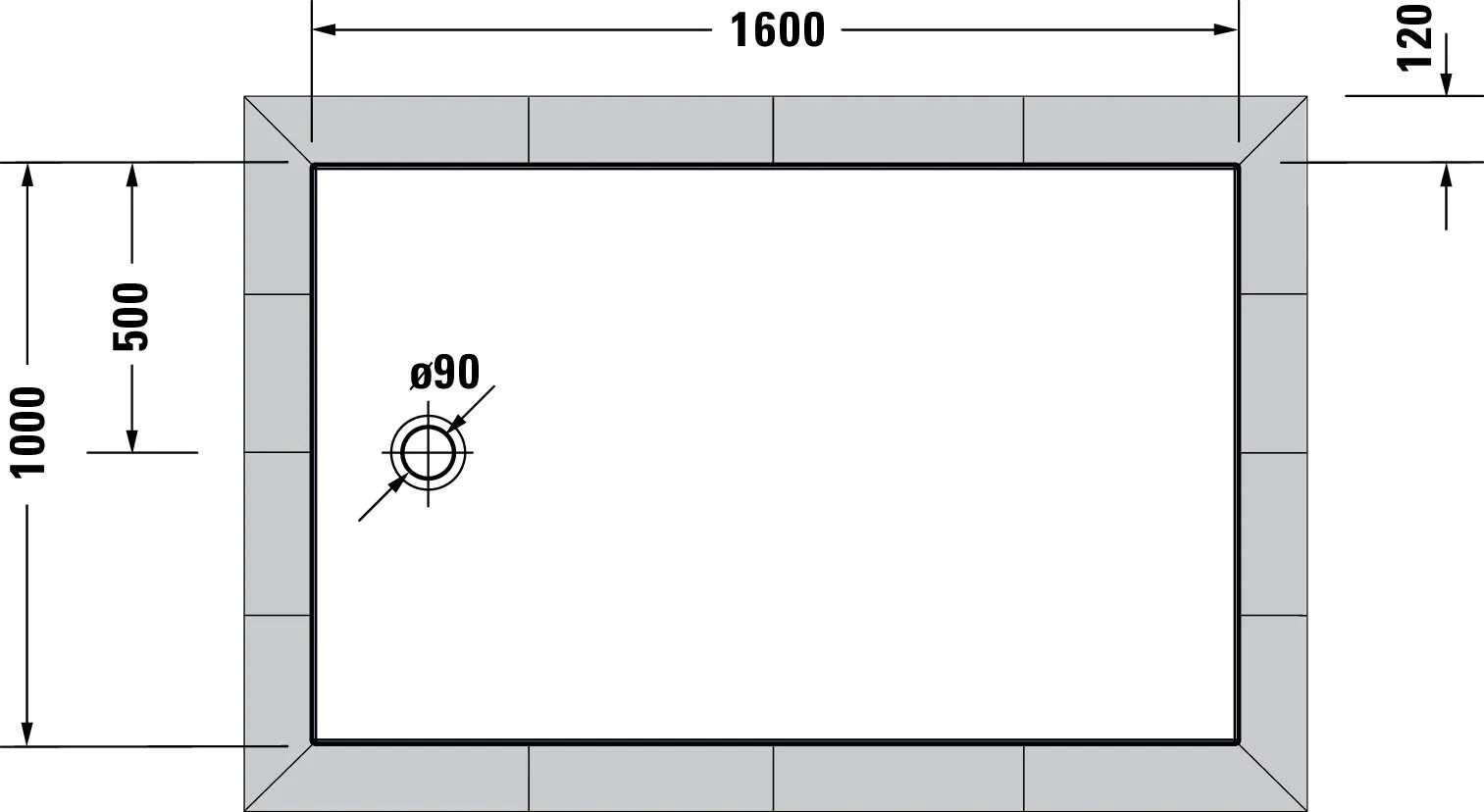 Duravit rechteck Duschwanne „Tempano“ 160 × 100 cm