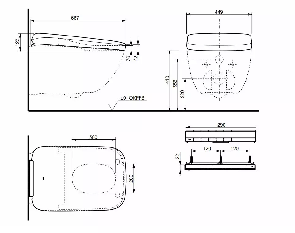Dusch-WC WASHLET „NEOREST WX1“ 449 × 122 mm