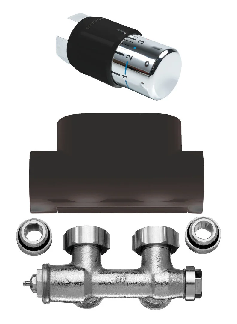 Kermi Set Ventilhahnblock Eckform in Onyx