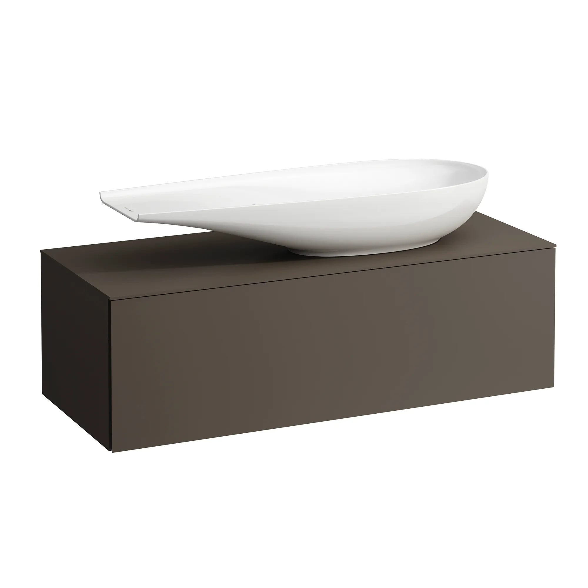 Laufen Schubladenelement „Ilbagnoalessi“ 1200 × 370 × 500 mm Dunkelbraun, ohne Hahnlochbohrung, rechts