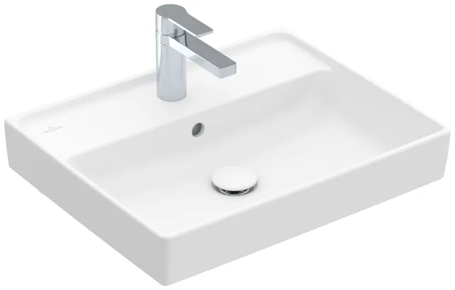 Villeroy & Boch Wandwaschtisch aus TitanCeram „Collaro“ 550 × 440 × 160 mm, mit Hahnlochbohrung, Hahnlochposition mittig in Stone White Villeroy & Boch Wandwaschtisch aus TitanCeram „Collaro“ 550 × 440 × 160 mm, mit Hahnlochbohrung, Hahnlochposition mittig in Stone White
