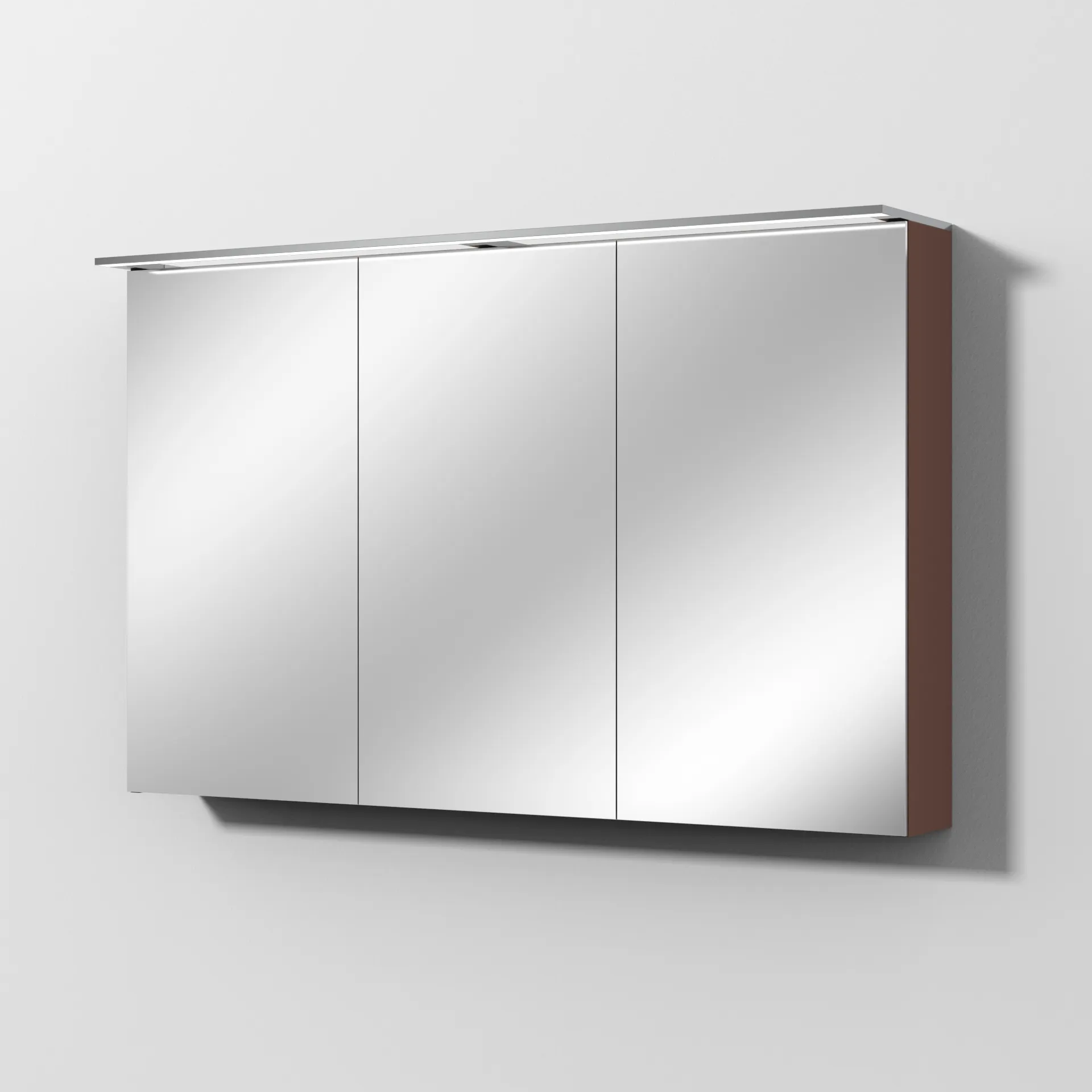 Sanipa Wandvorbau Spiegelschrank „Malte“ 1200 × 750 × 149 mm Anschlag rechts, rechts in Wine-Red, Anschlag rechts