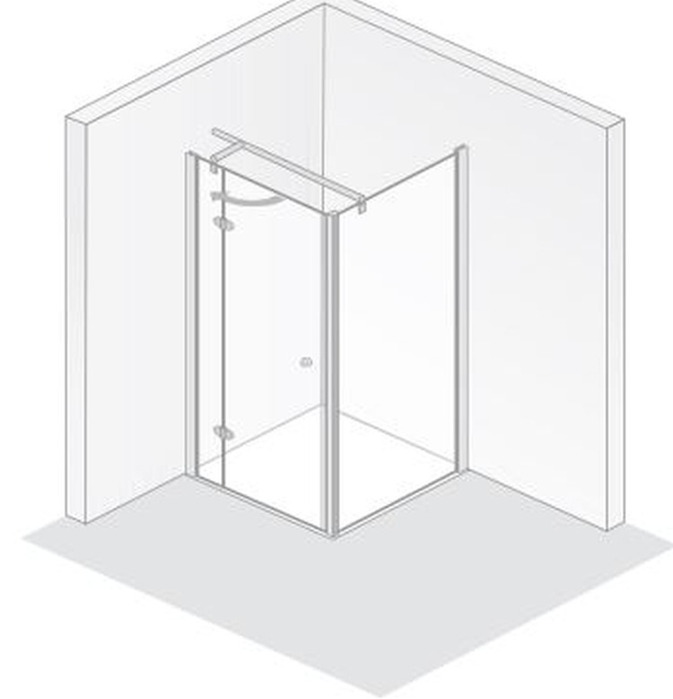 HSK teilgerahmte Drehtür an Nebenteil „Premium Classic“ Glas Mattierung mittig (65 cm), Profile Alu Silber-matt, H: 2000 mm HSK teilgerahmte Drehtür an Nebenteil „Premium Classic“ Glas Mattierung mittig (65 cm), Profile Alu Silber-matt, H: 2000 mm