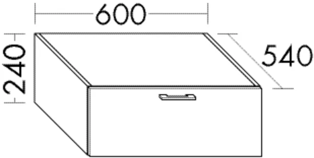 burgbad Hochschrank „Sys30“ 640 × 240 × 580 mm in Eiche Authentic