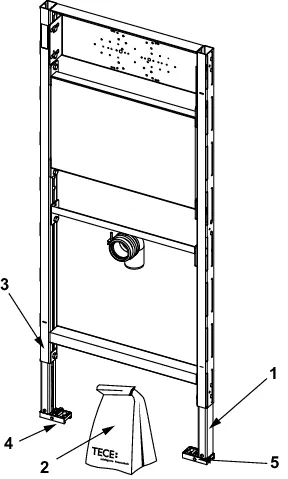 Waschtischmodul TECEprofil für Ausgussbecken, Bauhöhe 1120 mm