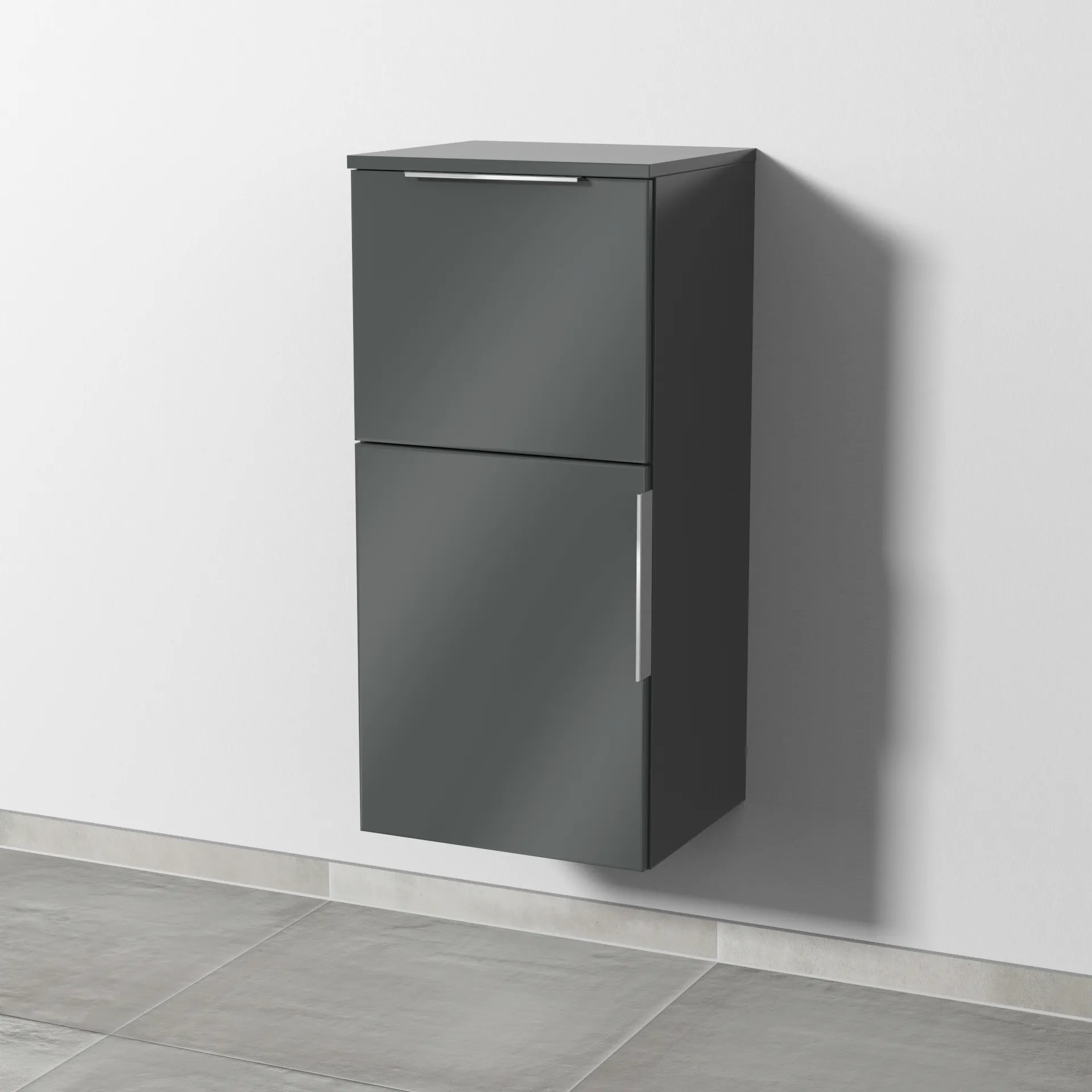 Sanipa Mittelschrank „3way“ 400 × 850 × 345 mm Anschlag links, in Anthrazit (glanz), Anschlag links Sanipa Mittelschrank „3way“ 400 × 850 × 345 mm Anschlag links, in Anthrazit (glanz), Anschlag links