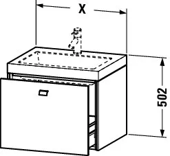 Duravit Waschtischunterschrank wandhängend „Brioso“ 60 × 50,2 × 48 cm in Betongrau Matt