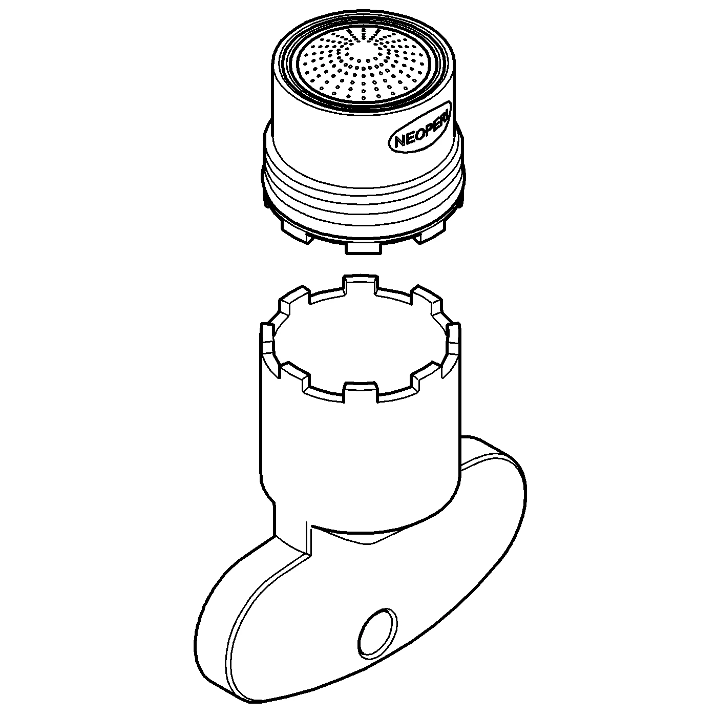Mousseur-Set 13937, Mousseur 14,9 l/min bei 3 bar, Mousseur 7,2 l/min bei 3 bar, Außengewinde, M 16,5 × 1,mit Demontageschlüssel