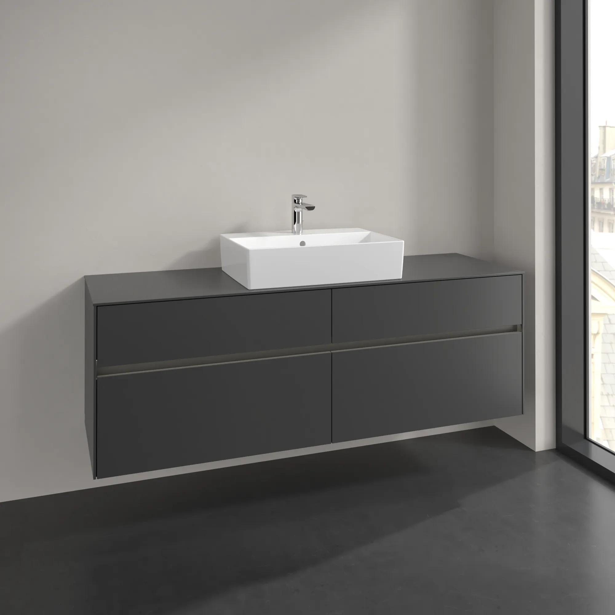 Villeroy & Boch Collaro Waschbeckenunterschrank C134B0, 1600x548x500mm, Graphite Villeroy & Boch Collaro Waschbeckenunterschrank C134B0, 1600x548x500mm, Graphite