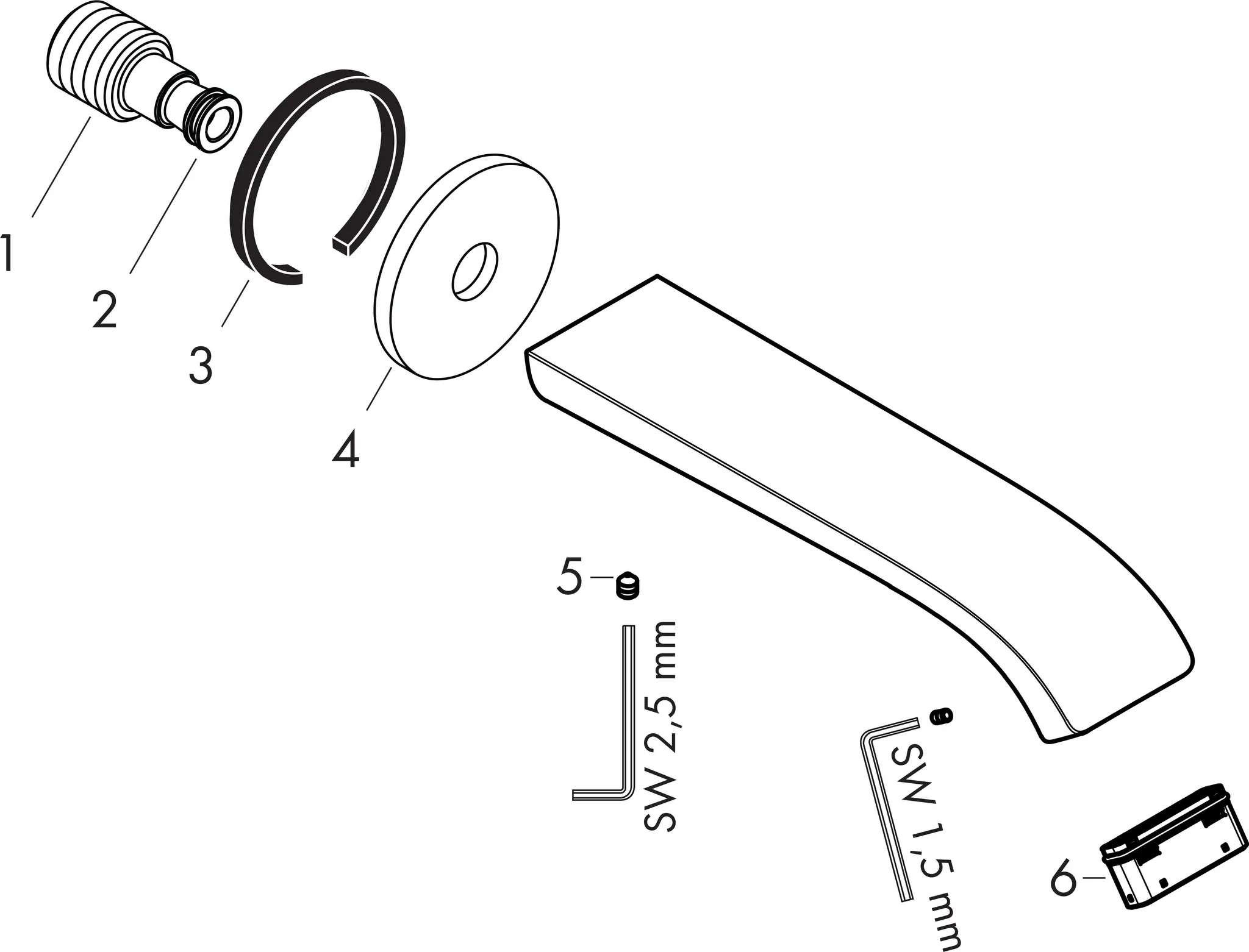 Hansgrohe Vivenis Wanneneinlauf Chrom, G ½, mit Rosette, 202 mm Ausladung