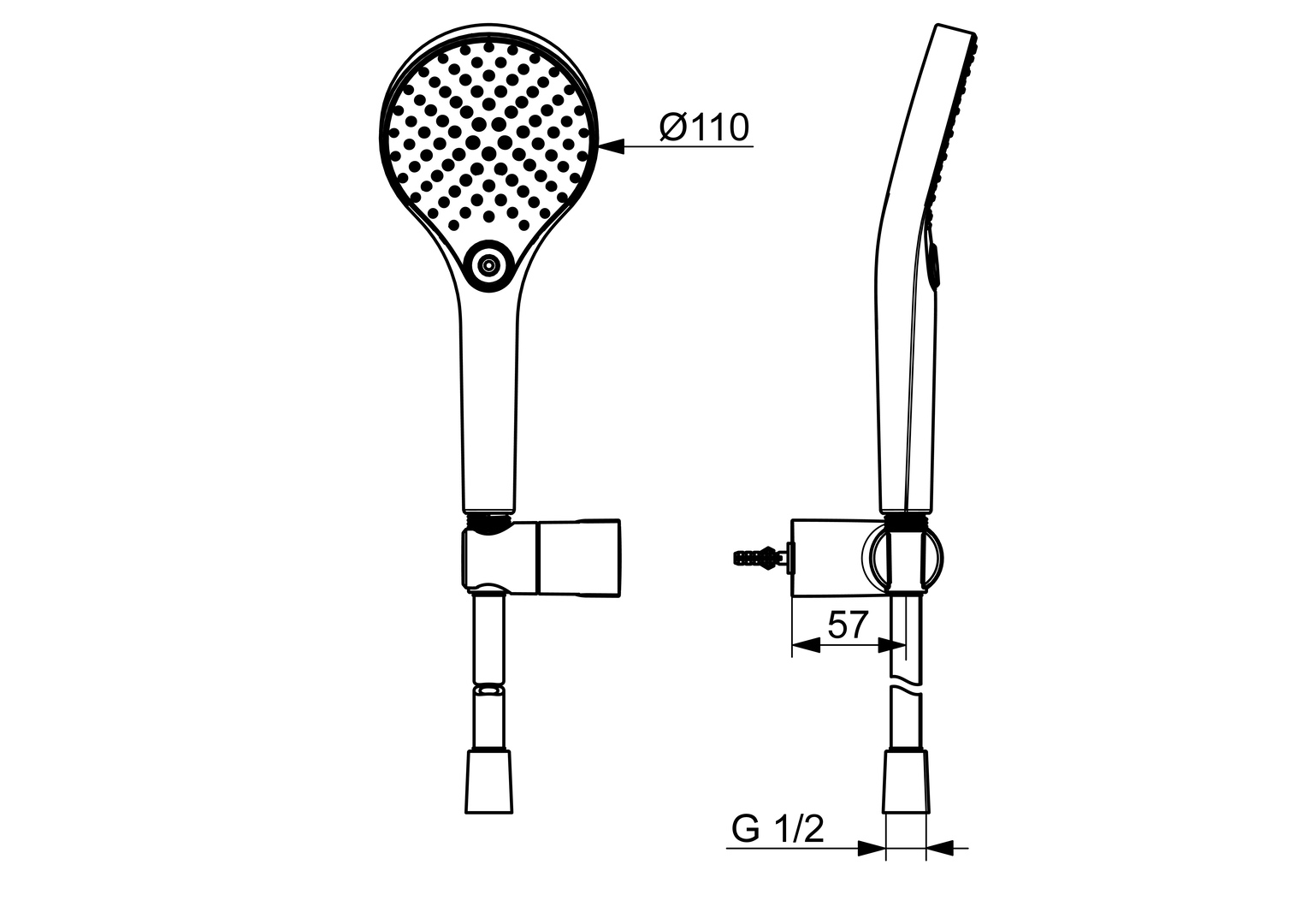 Handbrausegarnitur VIVA 4417 Chrom 1250 mm