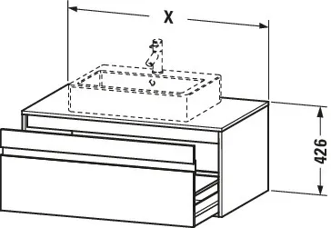 Duravit Waschtischunterschrank wandhängend „Ketho“ 80 × 42,6 × 55 cm in Betongrau Matt