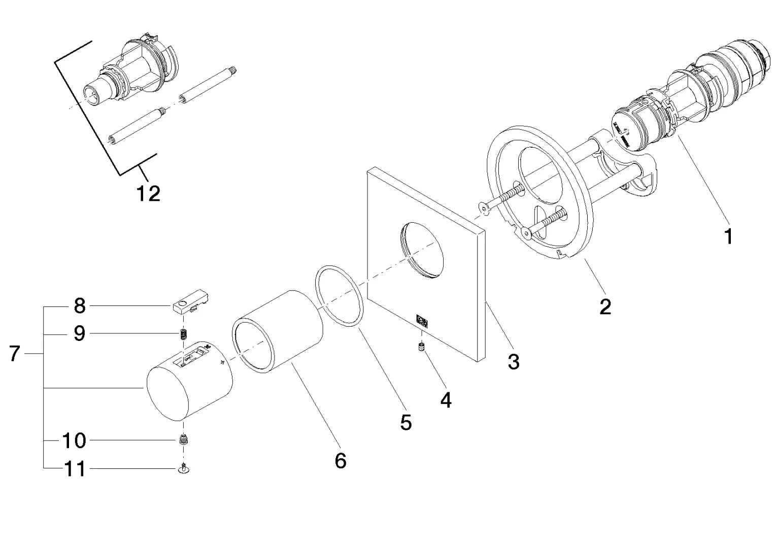 Dornbracht xTOOL UP-Thermostat ohne Mengenregulierung ½" - Chrom Dornbracht xTOOL UP-Thermostat ohne Mengenregulierung ½" - Chrom