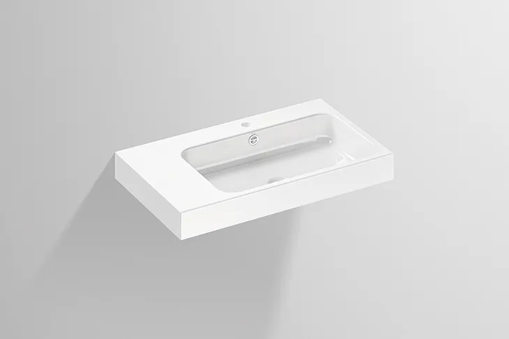 Waschbecken „SR-Serie“ 472 × 127 mm, rechts, Hahnlochposition mittig mit ProShield Waschbecken „SR-Serie“ 472 × 127 mm, rechts, Hahnlochposition mittig mit ProShield