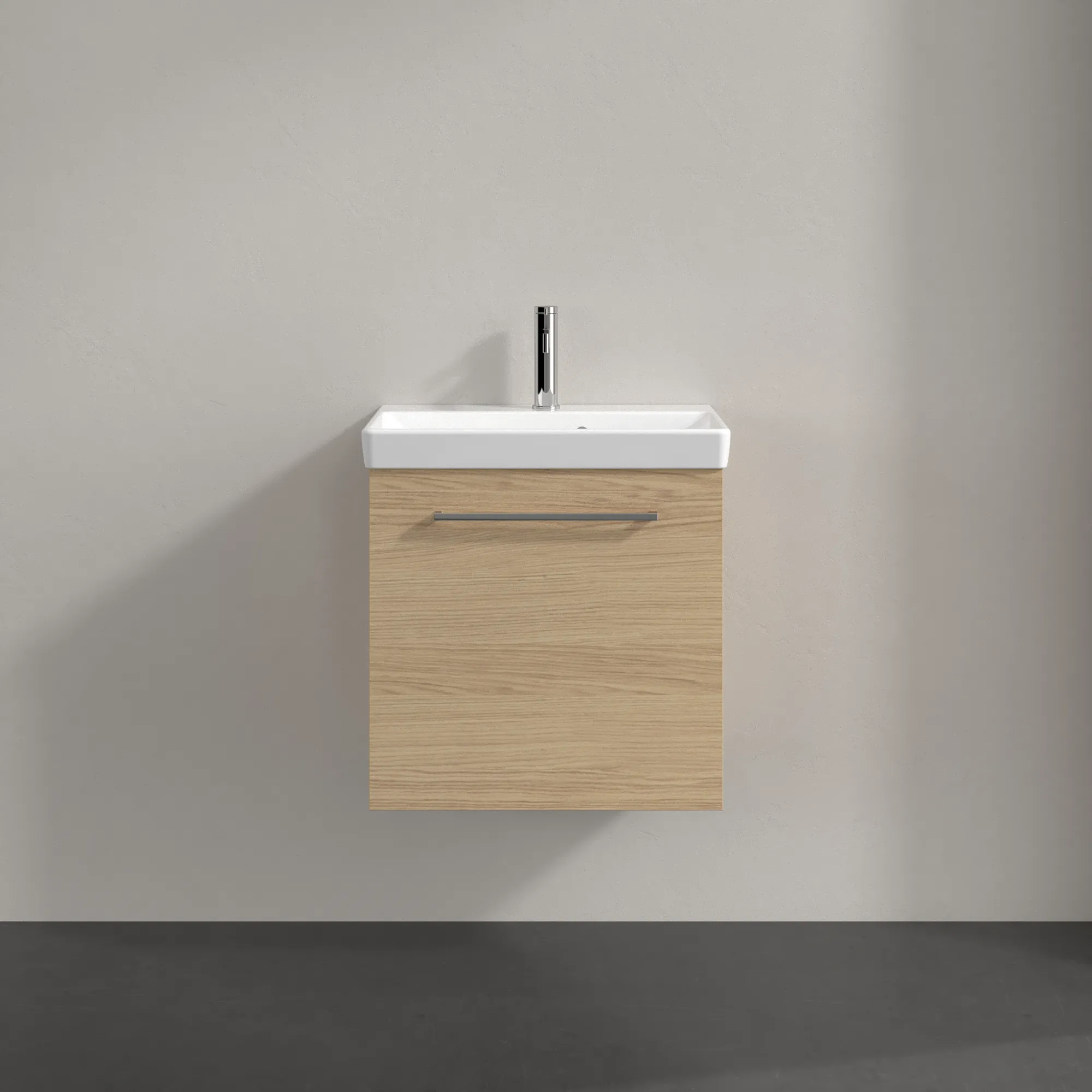 Villeroy & Boch Waschtischunterschrank mit Tür „Avento“ für Schrankwaschtisch 530 × 514 × 352 mm Nordic Oak, Anschlag rechts, Soft Closing, 1 Tür