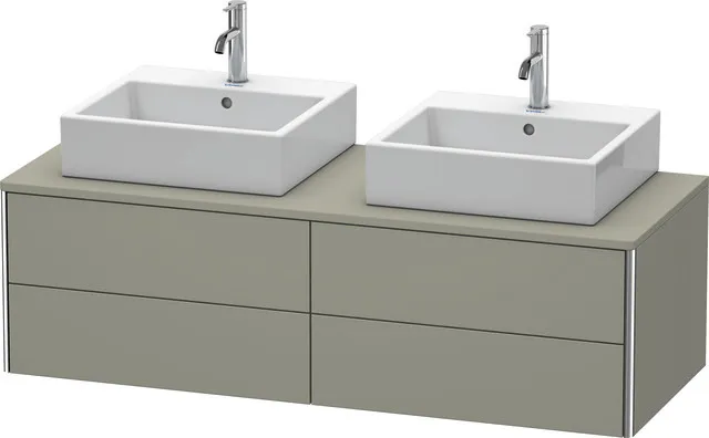 Duravit Waschtischunterschrank wandhängend „XSquare“ 140 × 40 × 54,8 cm Steingrau Seidenmatt
