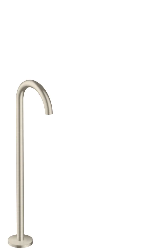 Hansgrohe AXOR Uno Wanneneinlauf gebogen bodenstehend Brushed Nickel Ausladung 226 mm freistehende Montage maximale Durchflussmenge 18 l/min Normalstrahl