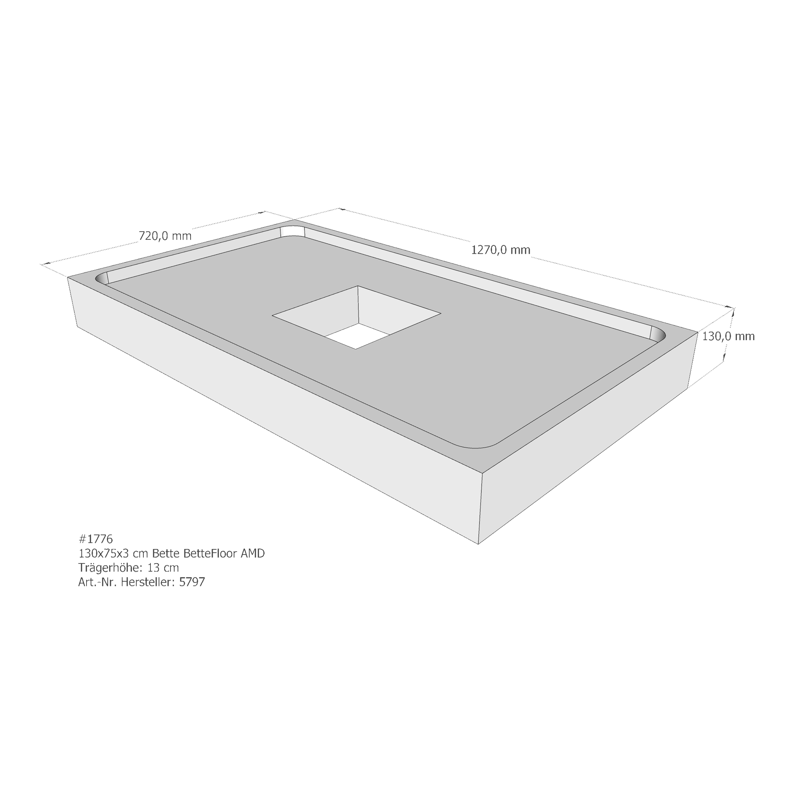 Duschwannenträger für Bette Floor 130 × 75 × 3 cm Duschwannenträger für Bette Floor 130 × 75 × 3 cm