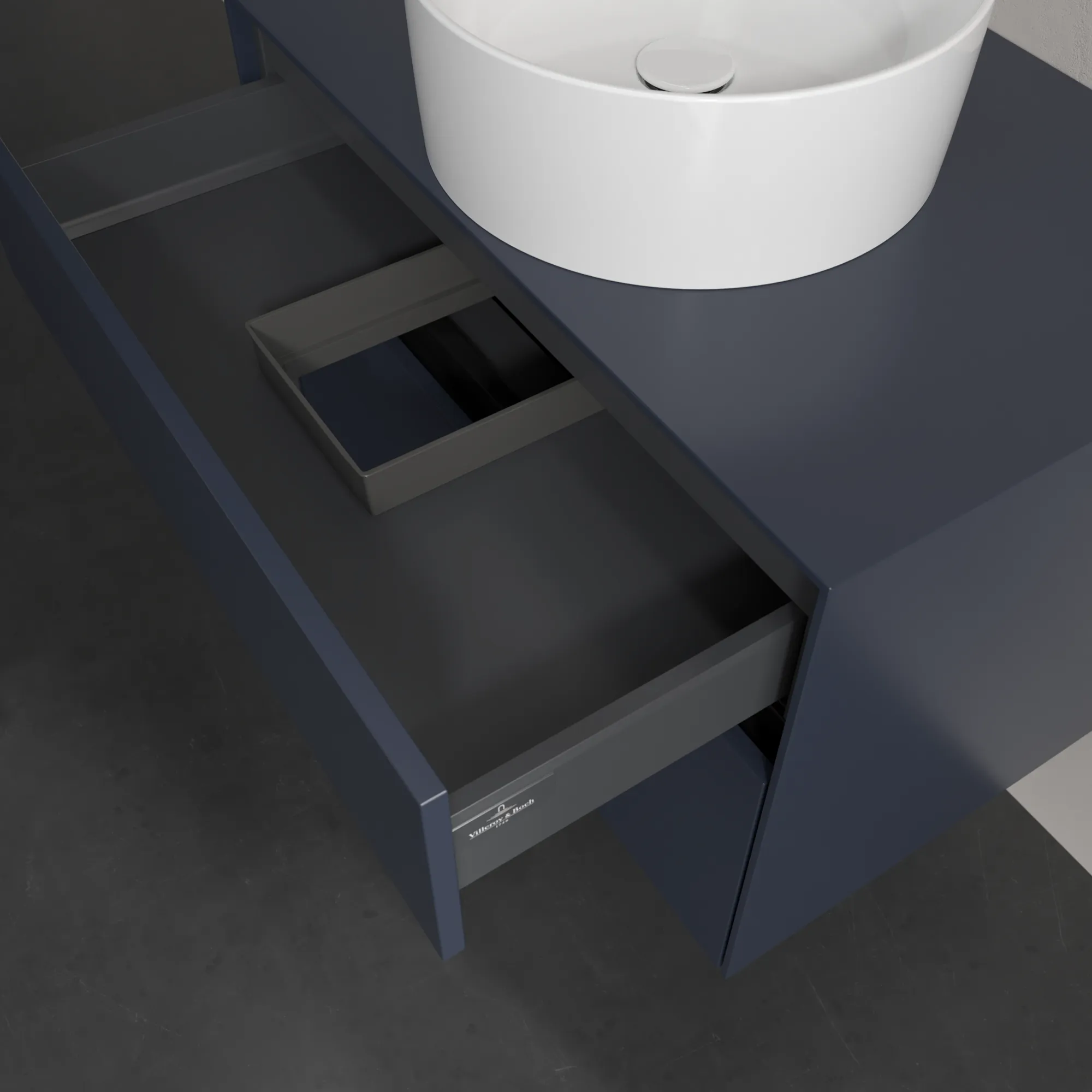 Villeroy & Boch Waschbeckenunterschrank Collaro C03700, Marine Blue, 800 x 548 x 500 mm, mit SoftClosing, 1 Waschbecken, mittige Position
