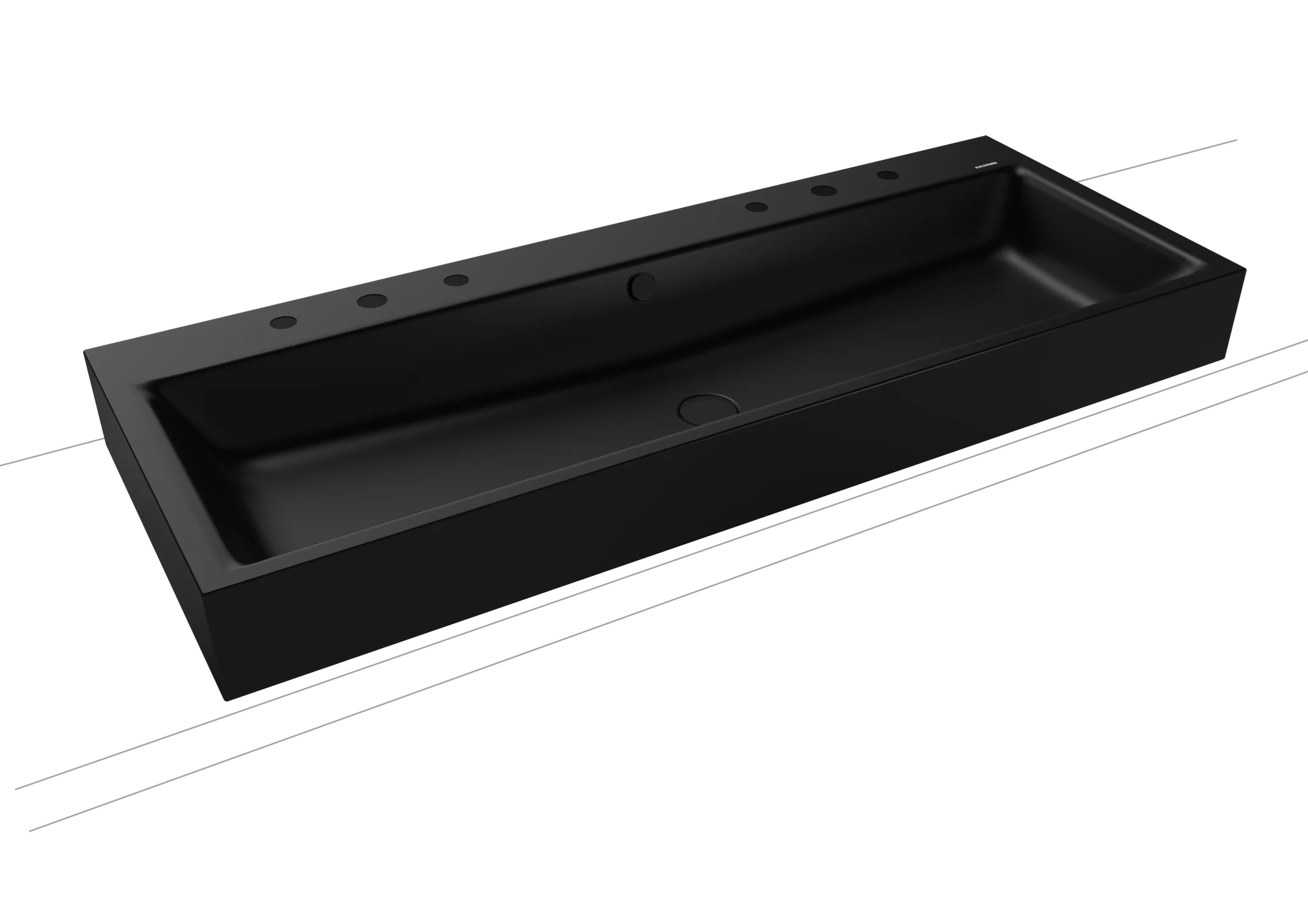 Kaldewei PURO Aufsatz-Doppelwaschtisch, schwarz matt 100, 1200x460 mm, Randhöhe 120 mm